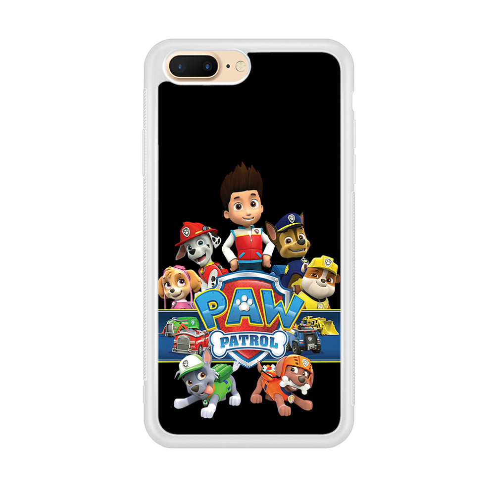 Paw Patrol Black iPhone 8 Plus Case-Phone Case-Rubber White (2D Case)-Altracase