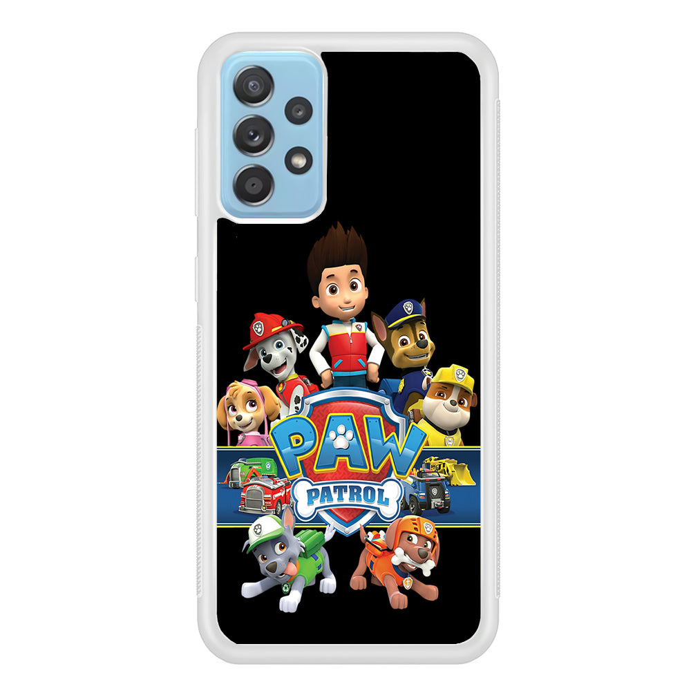 Paw Patrol Black Samsung Galaxy A52 Case-Phone Case-Rubber White (2D Case)-Altracase