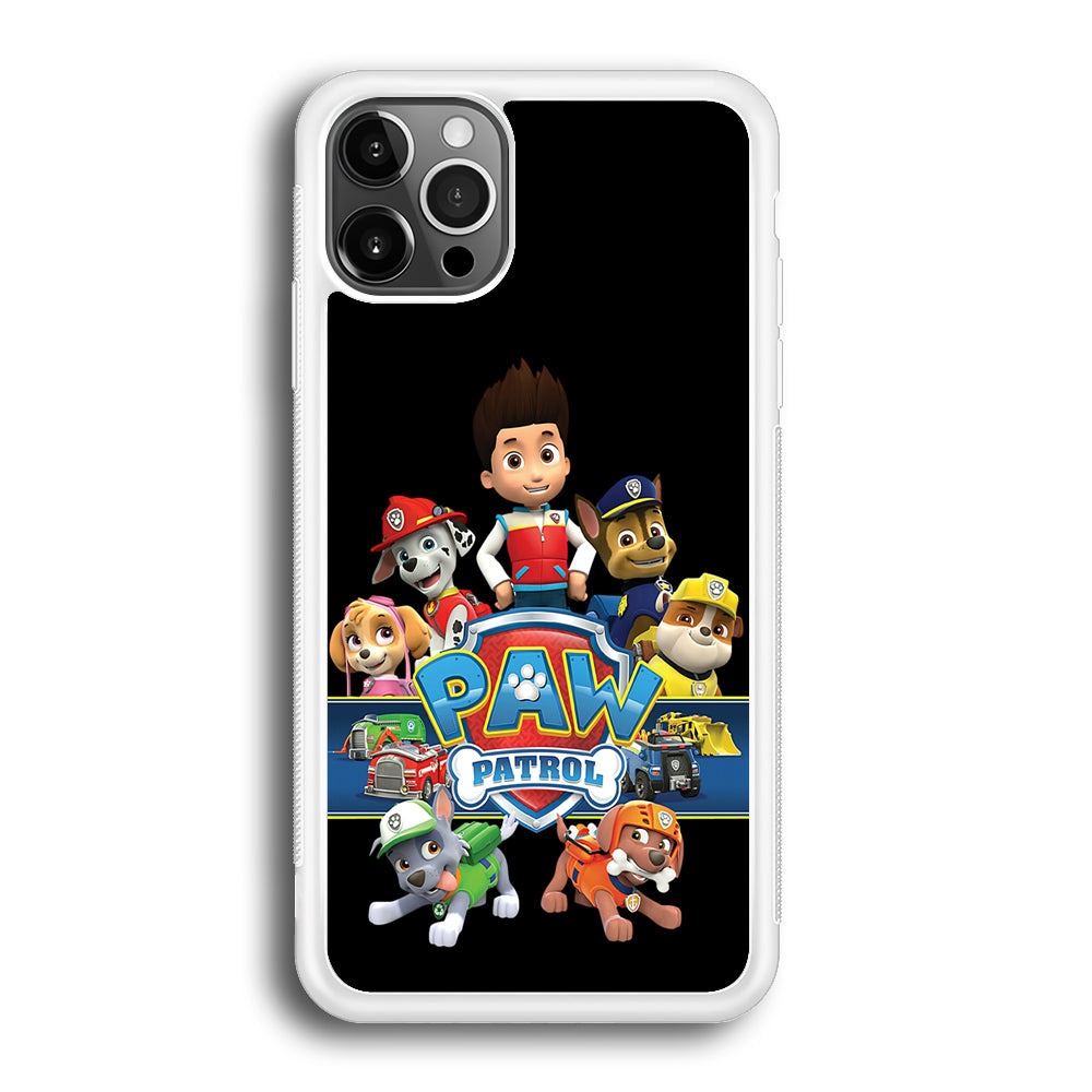 Paw Patrol Black iPhone 12 Pro Max Case-Phone Case-Rubber White (2D Case)-Altracase