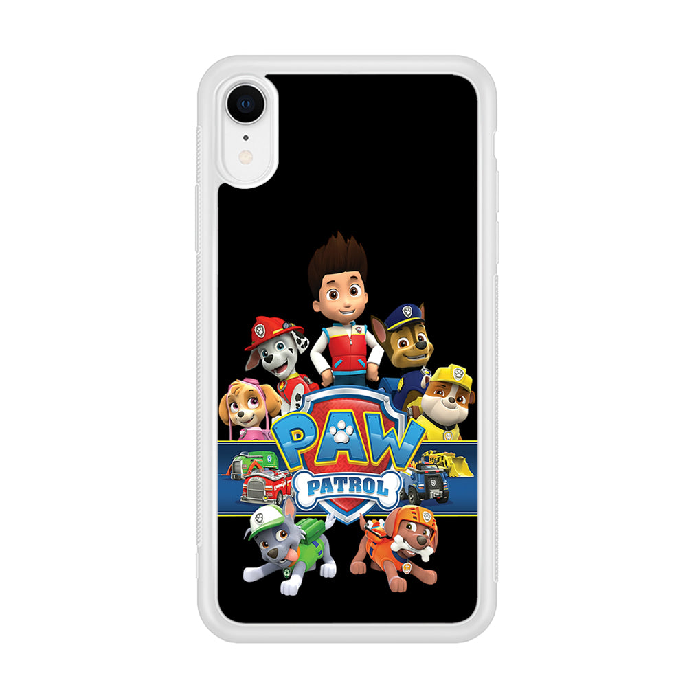Paw Patrol Black iPhone XR Case-Phone Case-Rubber White (2D Case)-Altracase