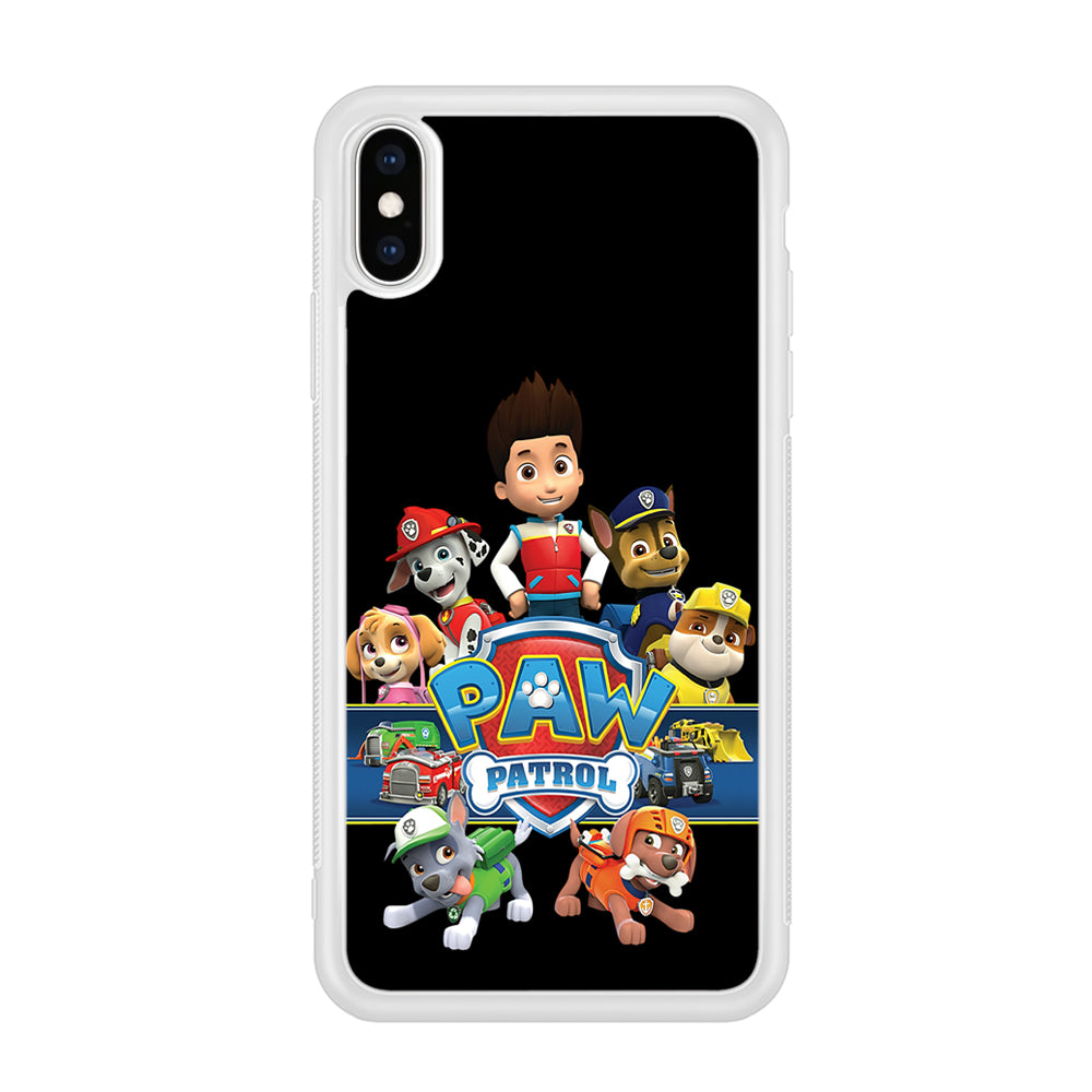 Paw Patrol Black iPhone Xs Case-Phone Case-Rubber White (2D Case)-Altracase