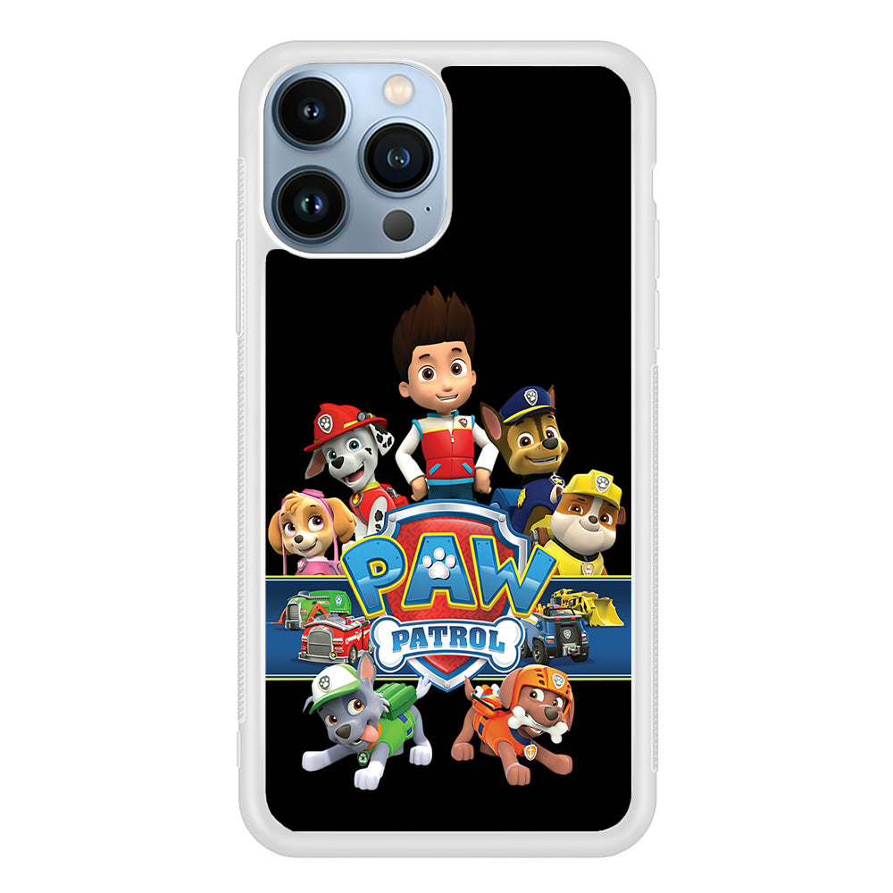 Paw Patrol Black iPhone 15 Pro Max Case-Phone Case-Rubber White (2D Case)-Altracase