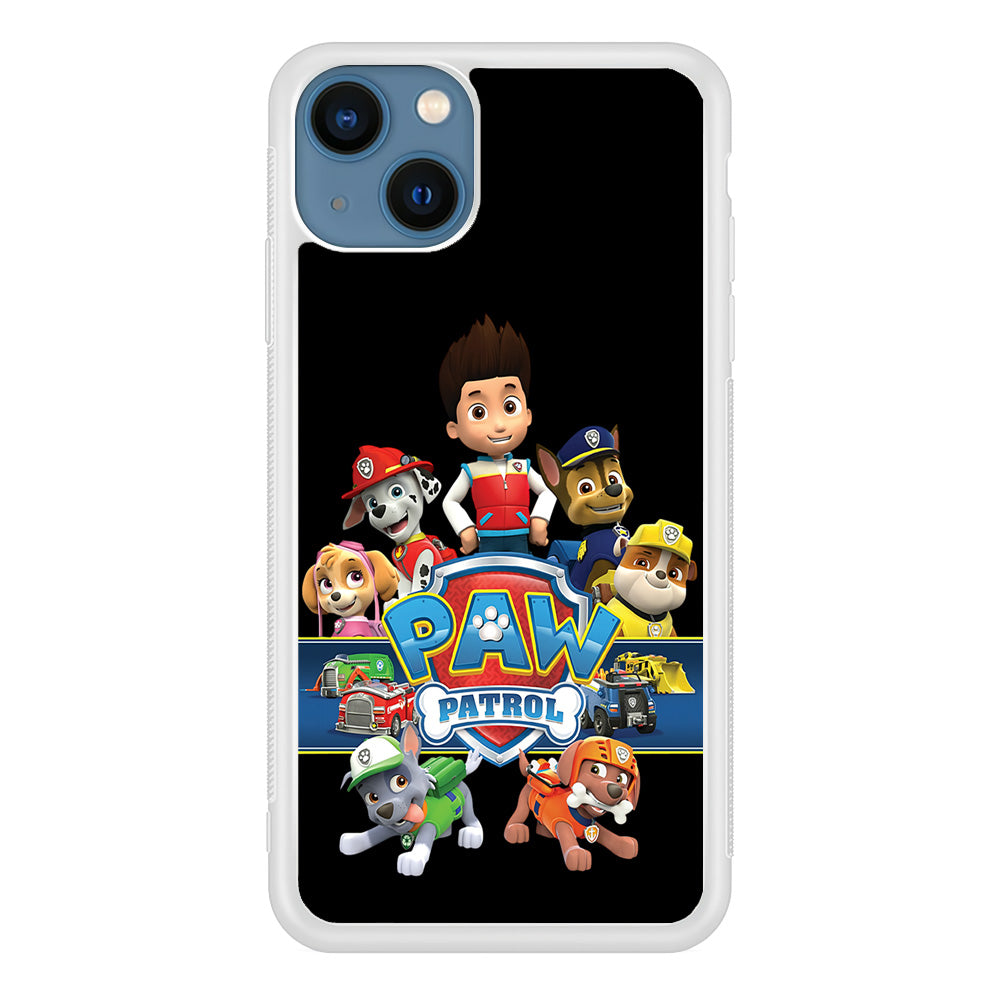 Paw Patrol Black iPhone 13 Mini Case-Phone Case-Rubber White (2D Case)-Altracase