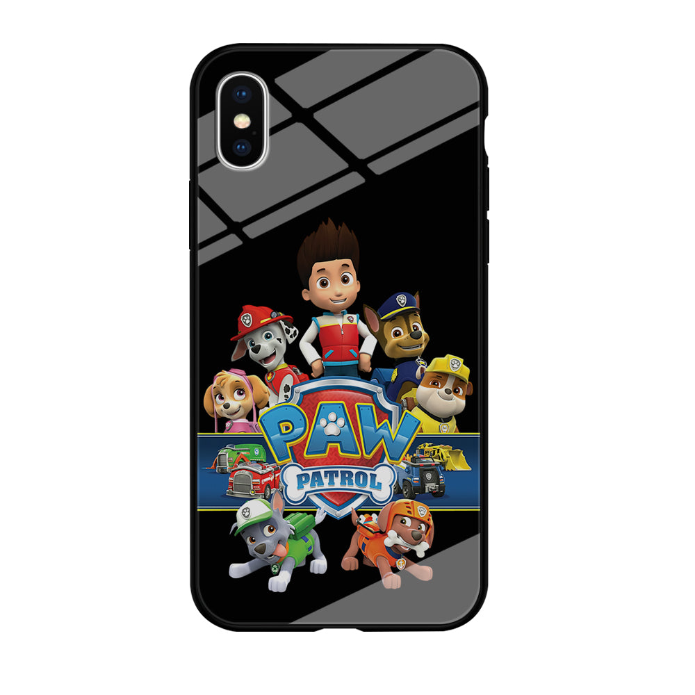 Paw Patrol Black iPhone Xs Case-Phone Case-Tempered Glass Case-Altracase