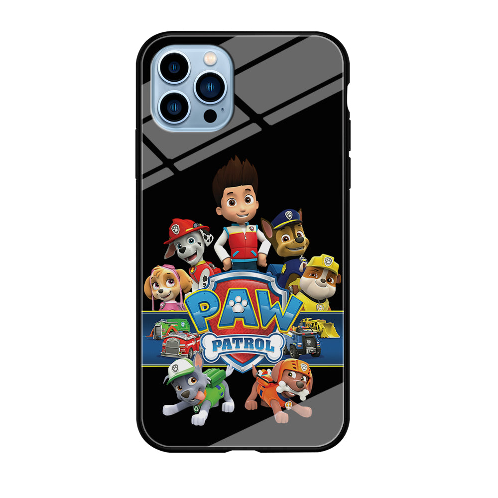 Paw Patrol Black iPhone 12 Pro Max Case-Phone Case-Tempered Glass Case-Altracase