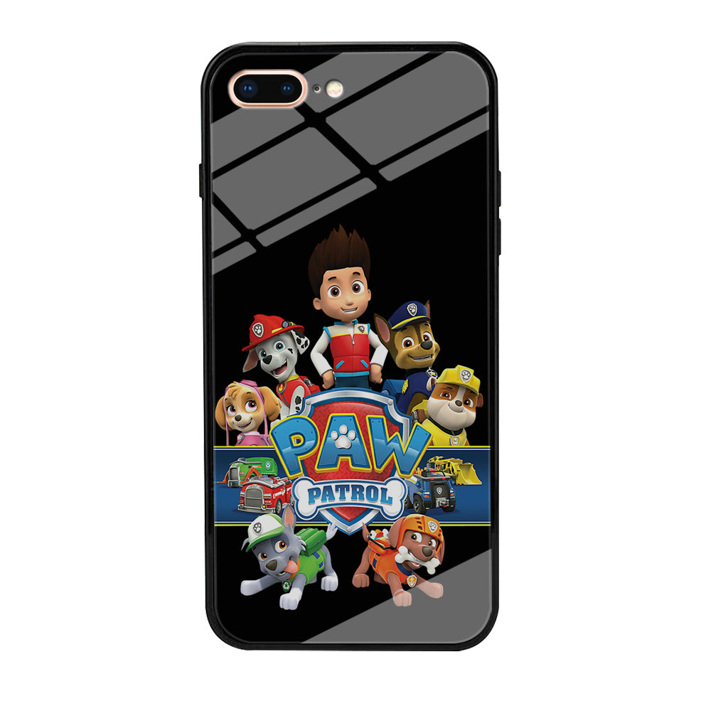 Paw Patrol Black iPhone 8 Plus Case-Phone Case-Tempered Glass Case-Altracase