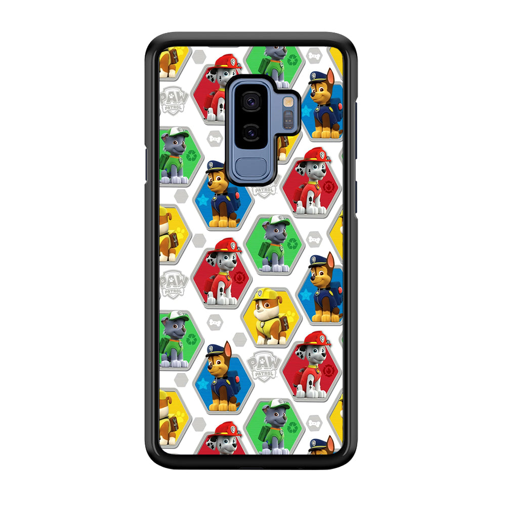 Paw Patrol Patern White Samsung Galaxy S9 Plus Case-Phone Case-Rubber Black (2D Case)-Altracase