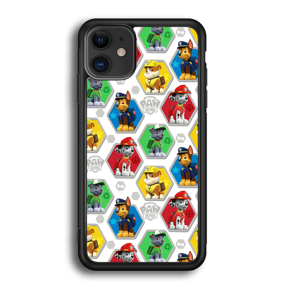 Paw Patrol Patern White iPhone 12 Case-Phone Case-Rubber Black (2D Case)-Altracase