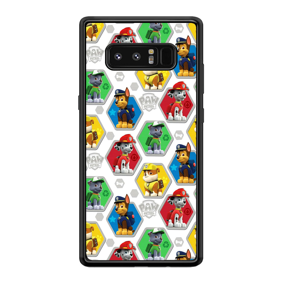 Paw Patrol Patern White Samsung Galaxy Note 8 Case-Phone Case-Tempered Glass Case-Altracase