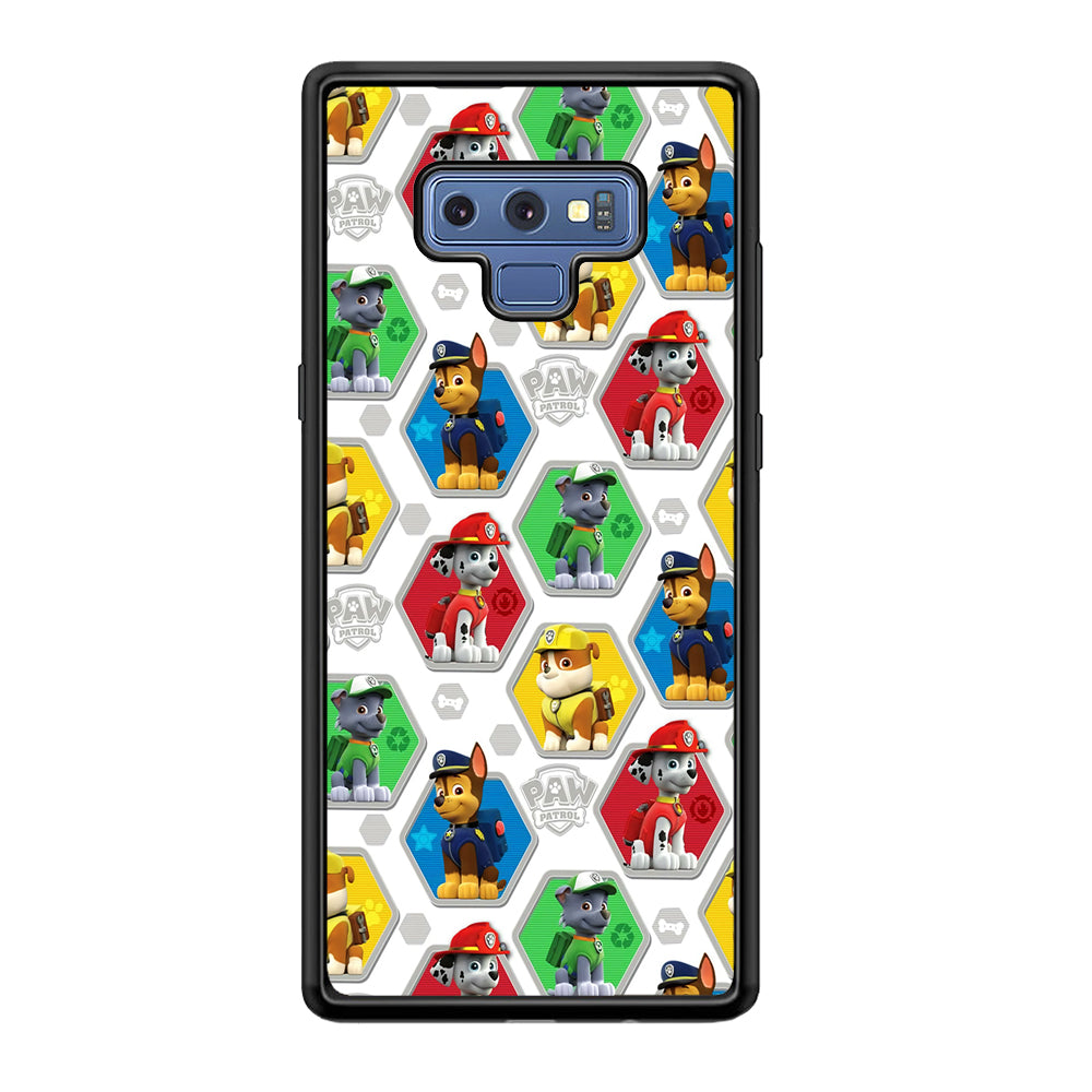 Paw Patrol Patern White Samsung Galaxy Note 9 Case-Phone Case-Rubber Black (2D Case)-Altracase
