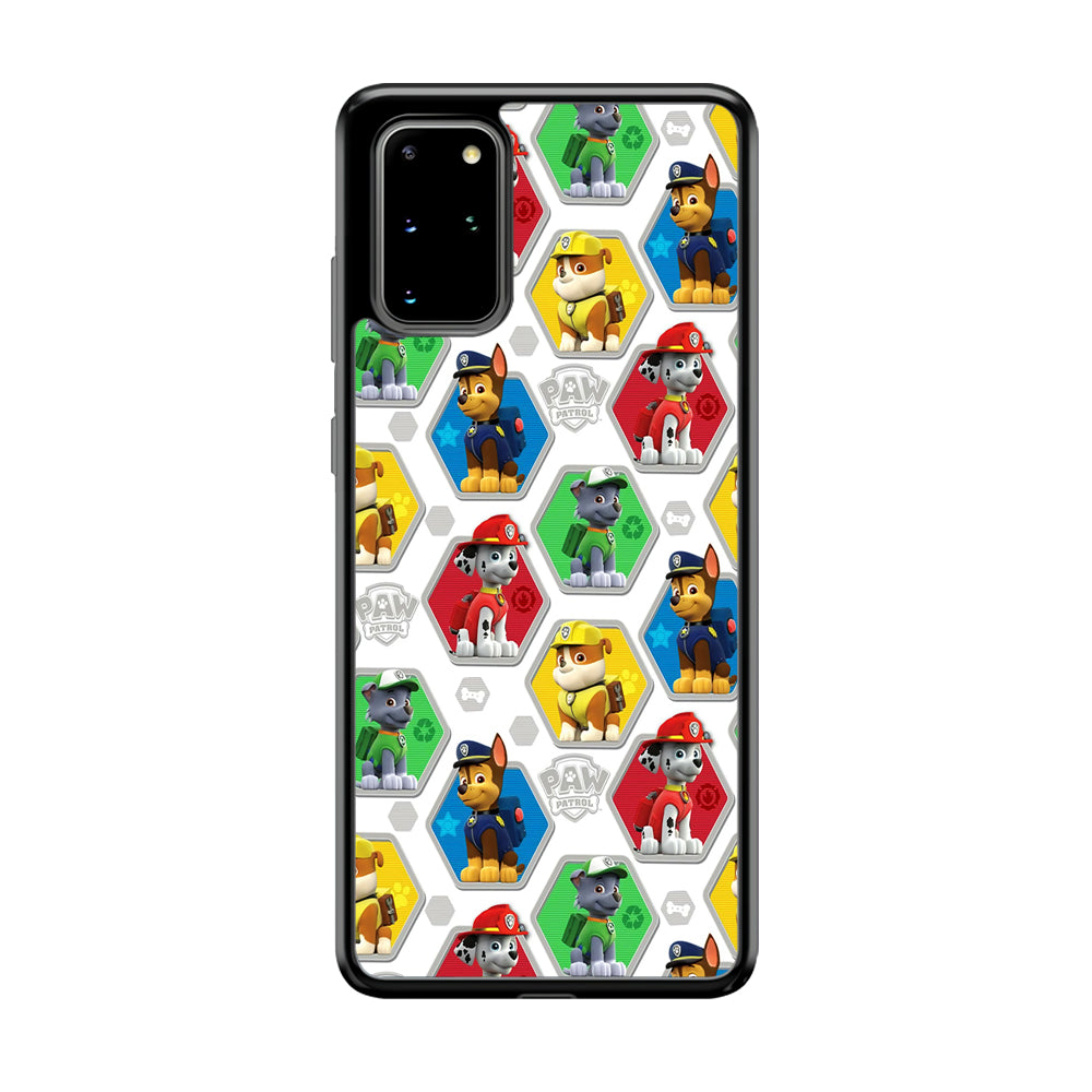 Paw Patrol Patern White Samsung Galaxy S20 Plus Case-Phone Case-Rubber Black (2D Case)-Altracase