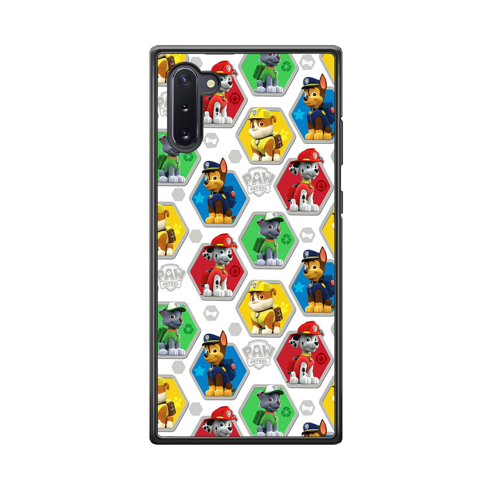 Paw Patrol Patern White Samsung Galaxy Note 10 Case-Phone Case-Rubber Black (2D Case)-Altracase
