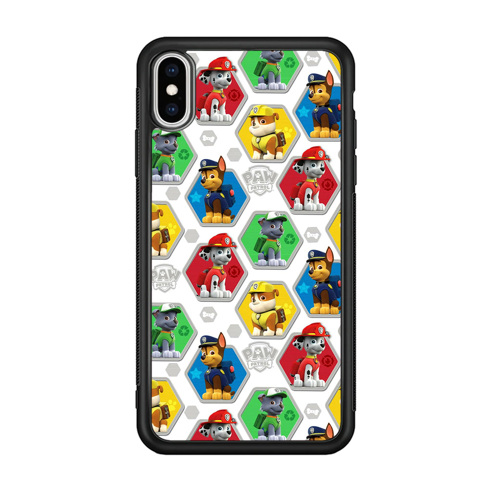 Paw Patrol Patern White iPhone Xs Case-Phone Case-Rubber Black (2D Case)-Altracase