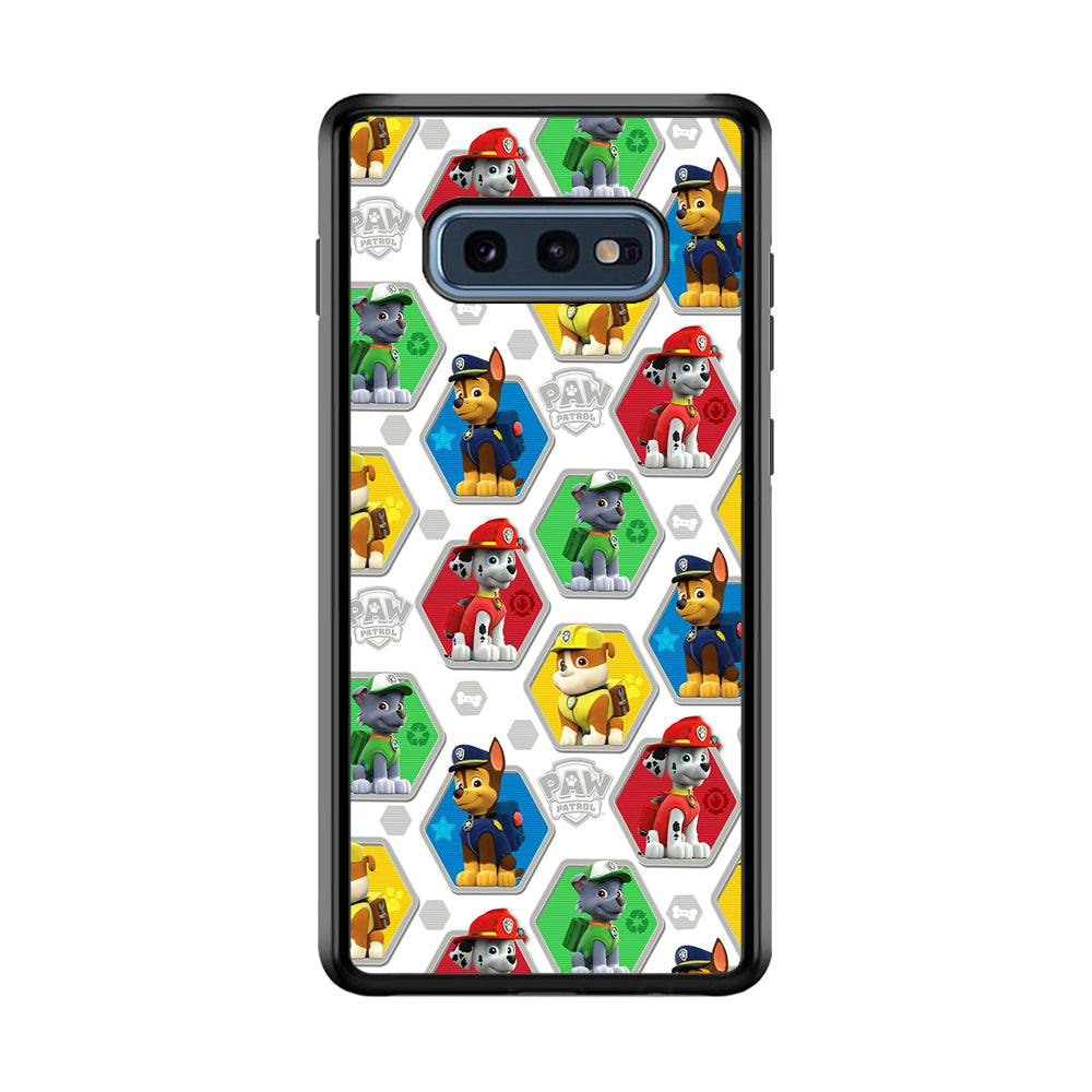 Paw Patrol Patern White Samsung Galaxy S10E Case-Phone Case-Rubber Black (2D Case)-Altracase