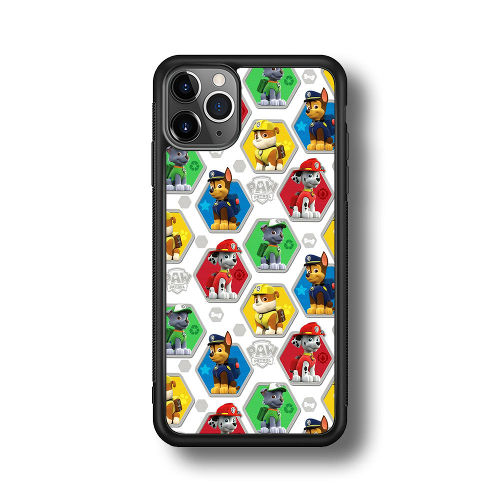 Paw Patrol Patern White iPhone 11 Pro Max Case-Phone Case-Rubber Black (2D Case)-Altracase