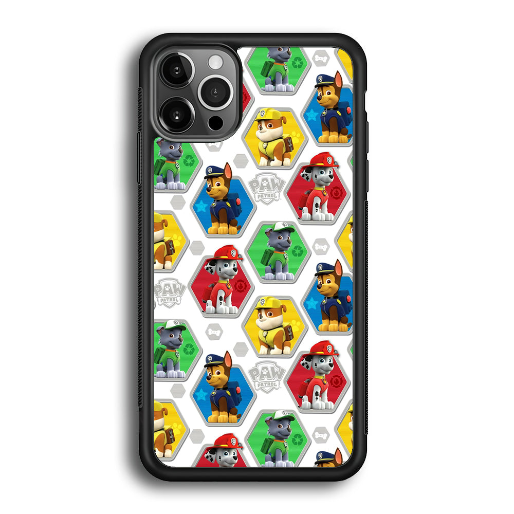 Paw Patrol Patern White iPhone 12 Pro Max Case-Phone Case-Rubber Black (2D Case)-Altracase