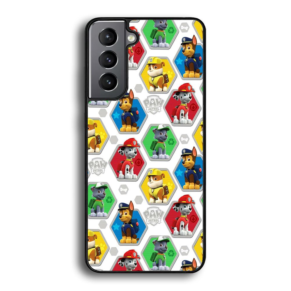 Paw Patrol Patern White Samsung Galaxy S21 Plus Case-Phone Case-Tempered Glass Case-Altracase
