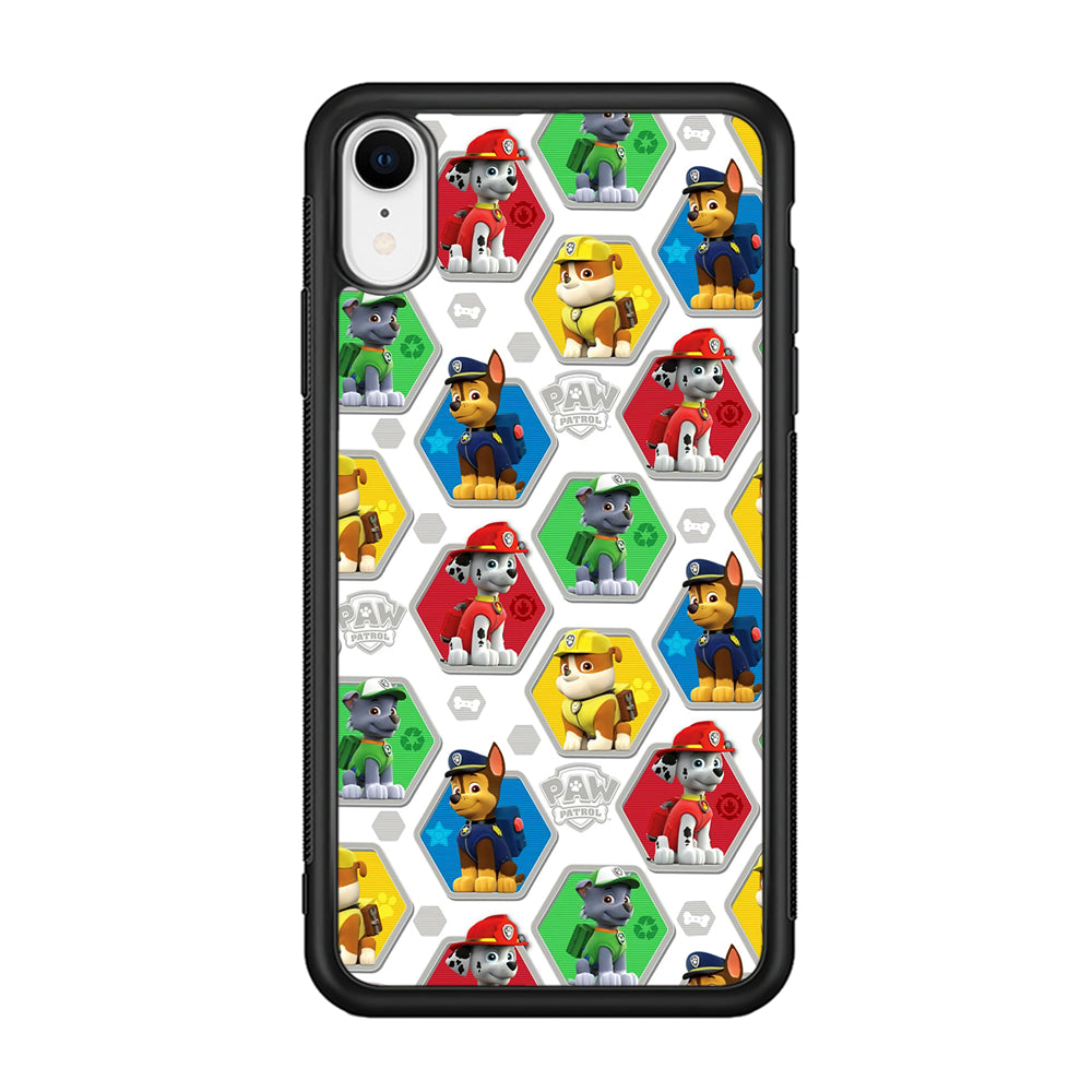 Paw Patrol Patern White iPhone XR Case-Phone Case-Rubber Black (2D Case)-Altracase