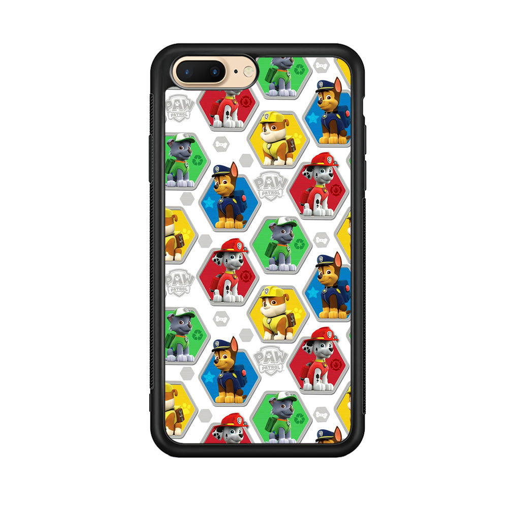 Paw Patrol Patern White iPhone 8 Plus Case-Phone Case-Rubber Black (2D Case)-Altracase