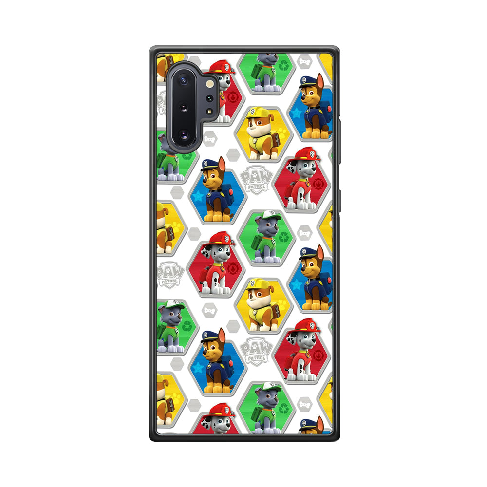 Paw Patrol Patern White Samsung Galaxy Note 10 Plus Case-Phone Case-Rubber Black (2D Case)-Altracase