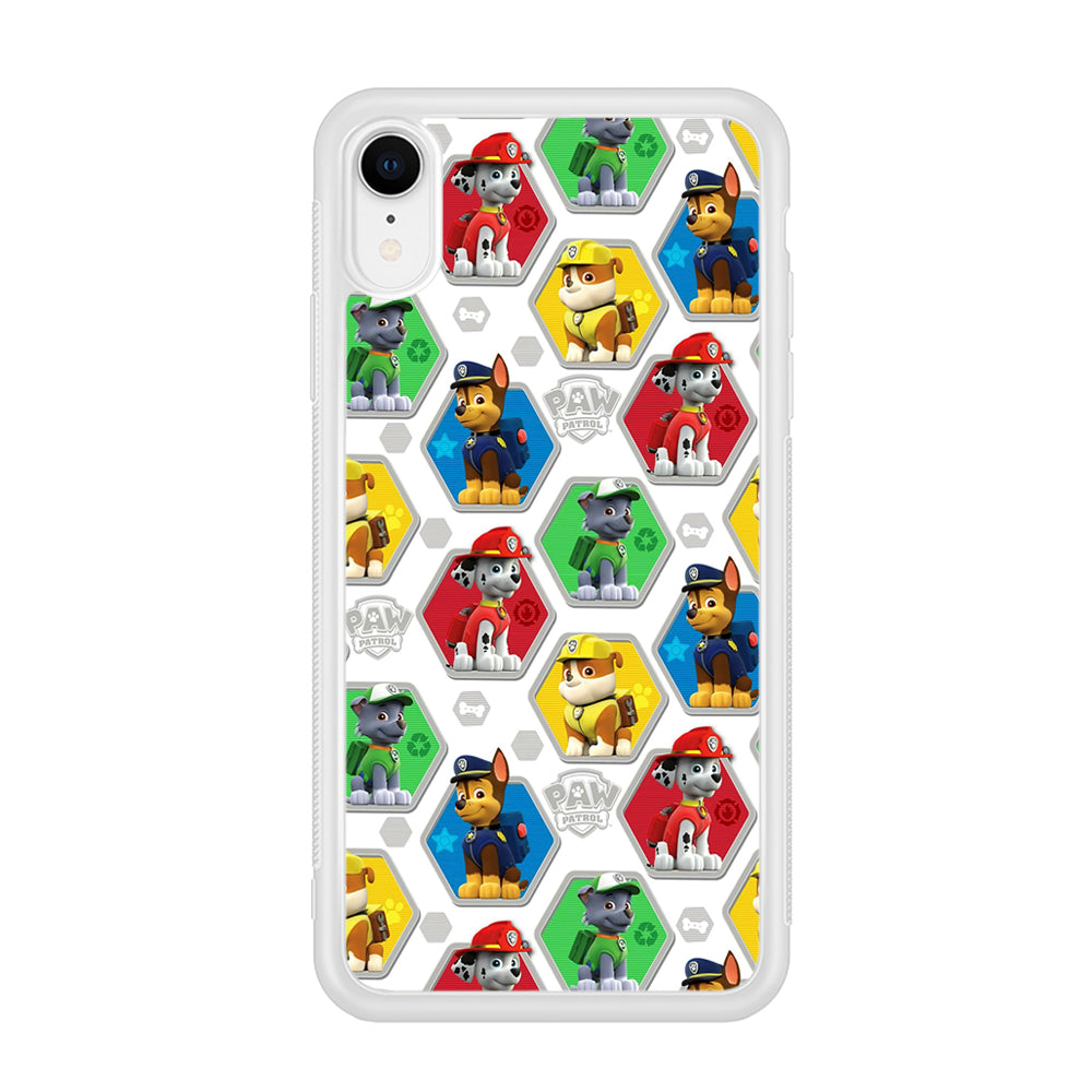 Paw Patrol Patern White iPhone XR Case-Phone Case-Rubber White (2D Case)-Altracase