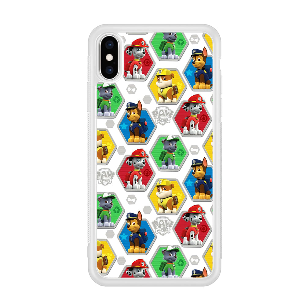 Paw Patrol Patern White iPhone Xs Case-Phone Case-Rubber White (2D Case)-Altracase
