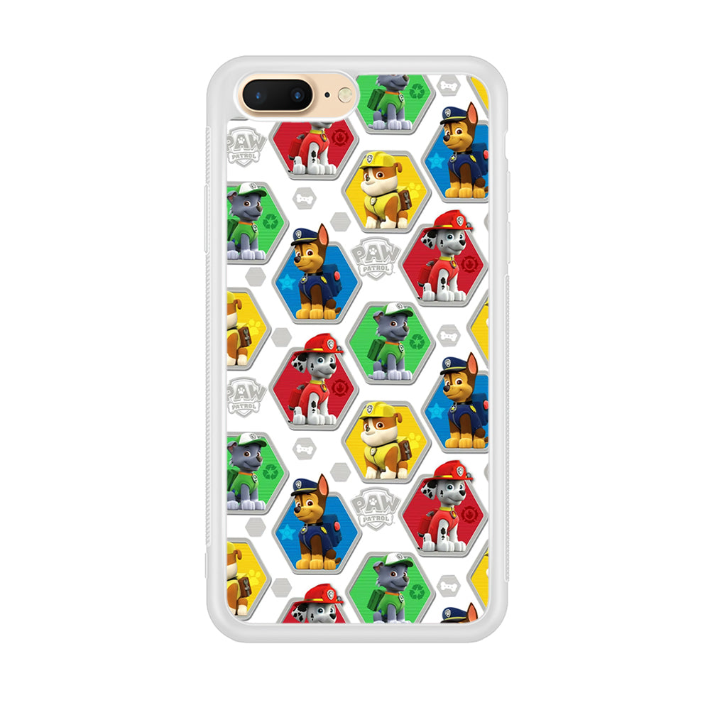 Paw Patrol Patern White iPhone 8 Plus Case-Phone Case-Rubber White (2D Case)-Altracase