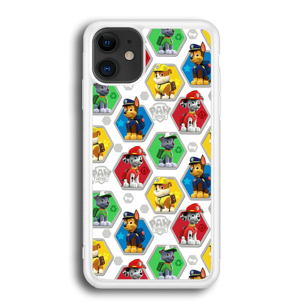 Paw Patrol Patern White iPhone 12 Case-Phone Case-Rubber White (2D Case)-Altracase