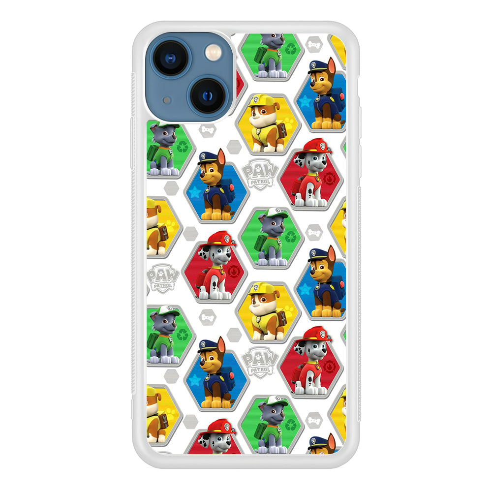 Paw Patrol Patern White iPhone 13 Mini Case-Phone Case-Rubber White (2D Case)-Altracase
