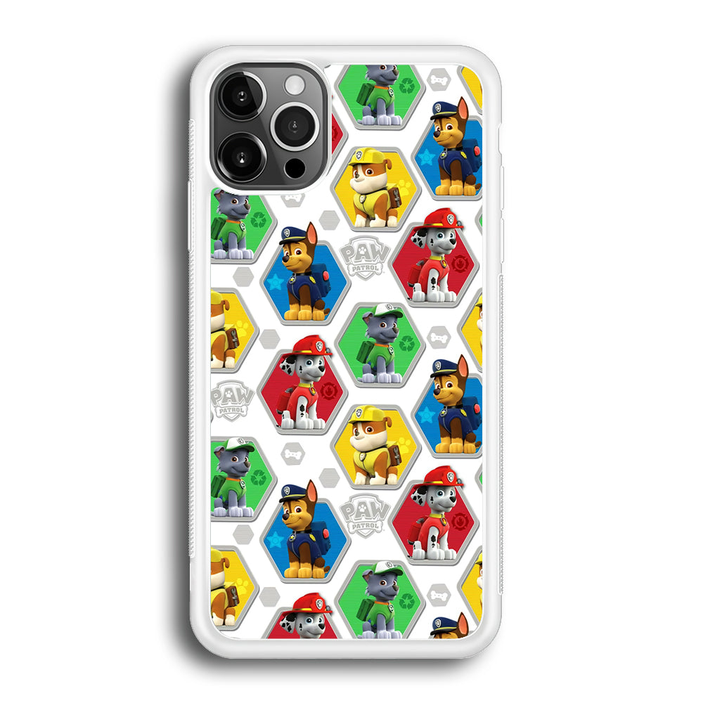 Paw Patrol Patern White iPhone 12 Pro Max Case-Phone Case-Rubber White (2D Case)-Altracase
