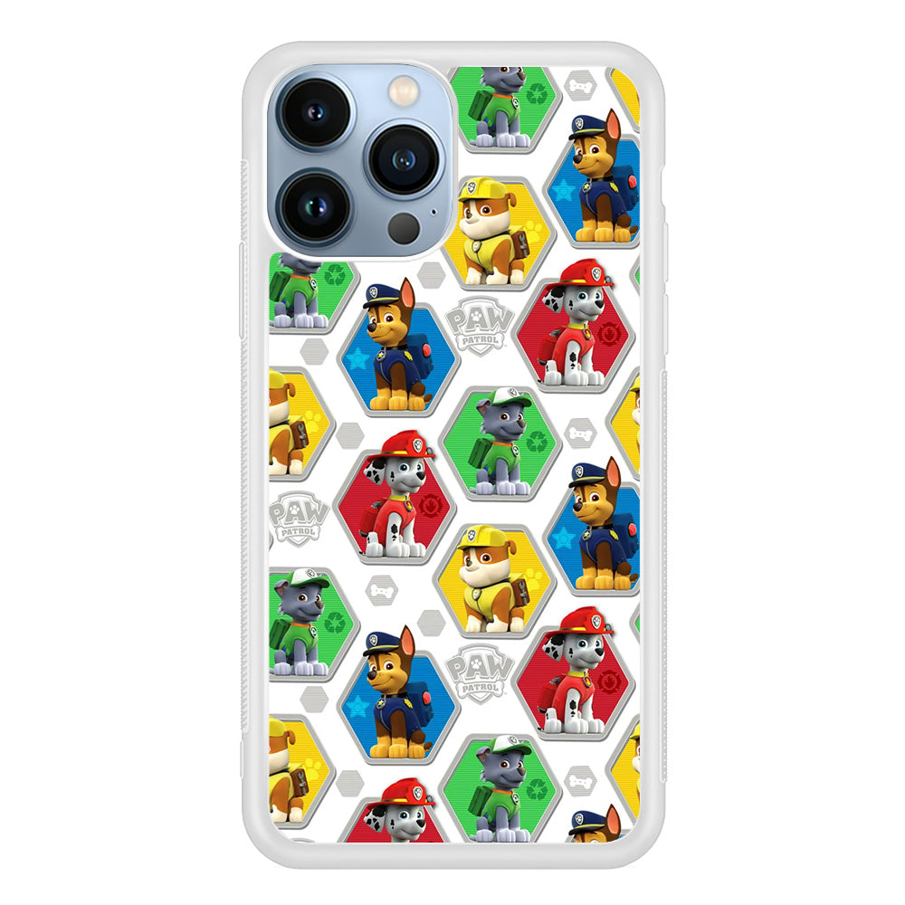 Paw Patrol Patern White iPhone 15 Pro Max Case-Phone Case-Rubber White (2D Case)-Altracase
