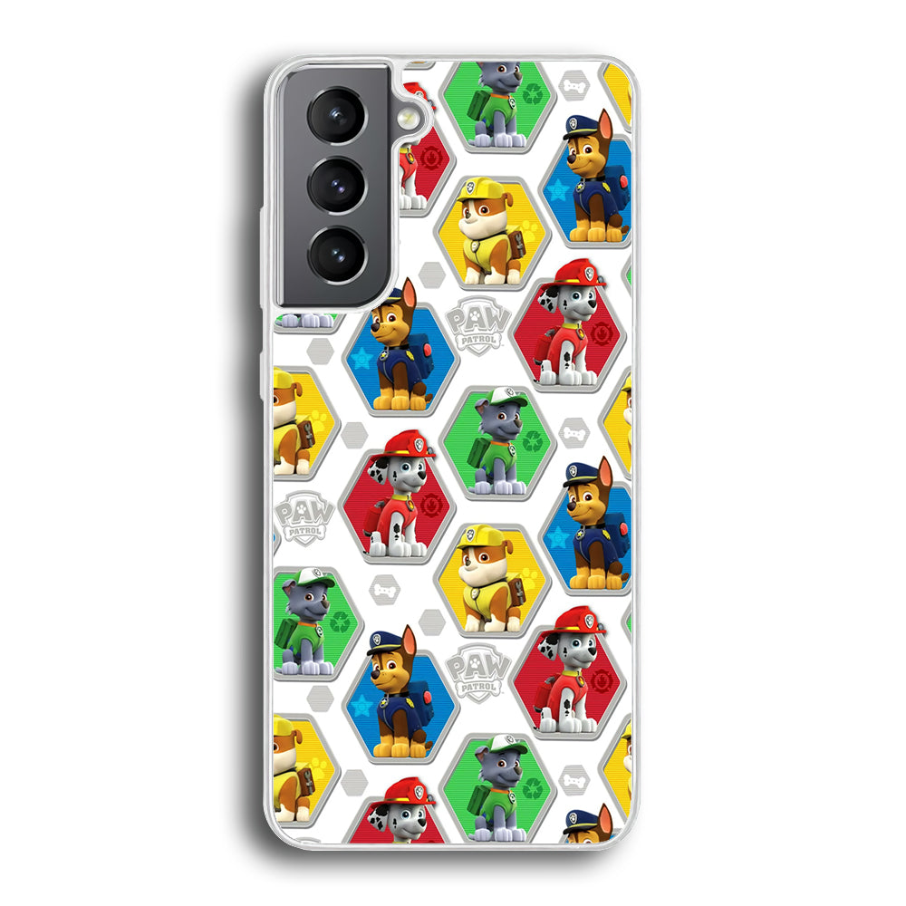 Paw Patrol Patern White Samsung Galaxy S23 Plus Case-Phone Case-Rubber White (2D Case)-Altracase
