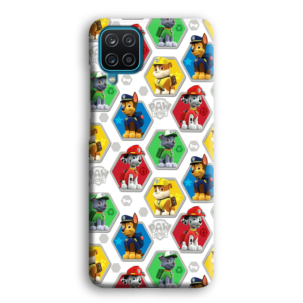 Paw Patrol Patern White Samsung Galaxy A12 Case-Phone Case-3D Case-Altracase