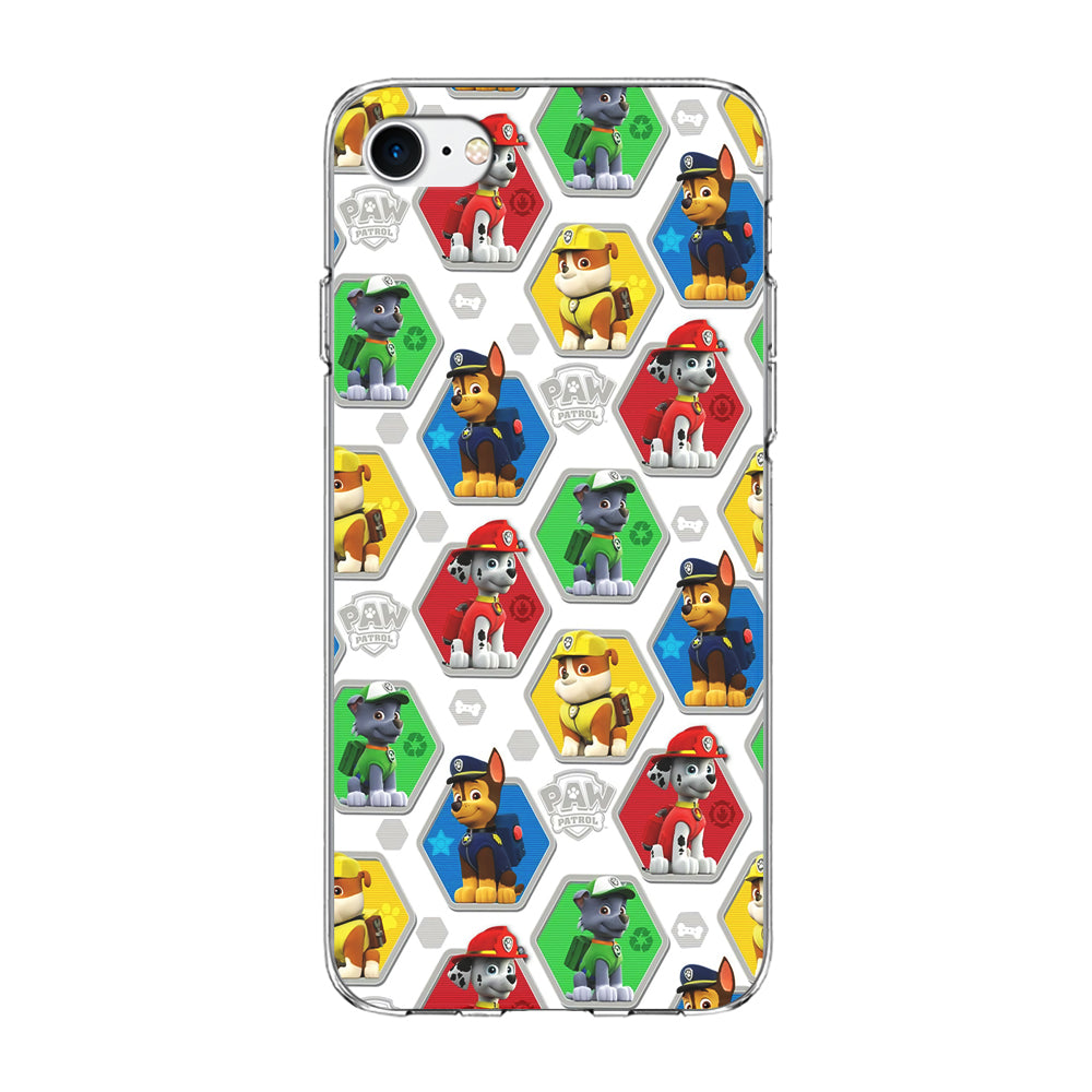 Paw Patrol Patern White iPhone SE 2020 Case-Phone Case-Clear Soft Case-Altracase