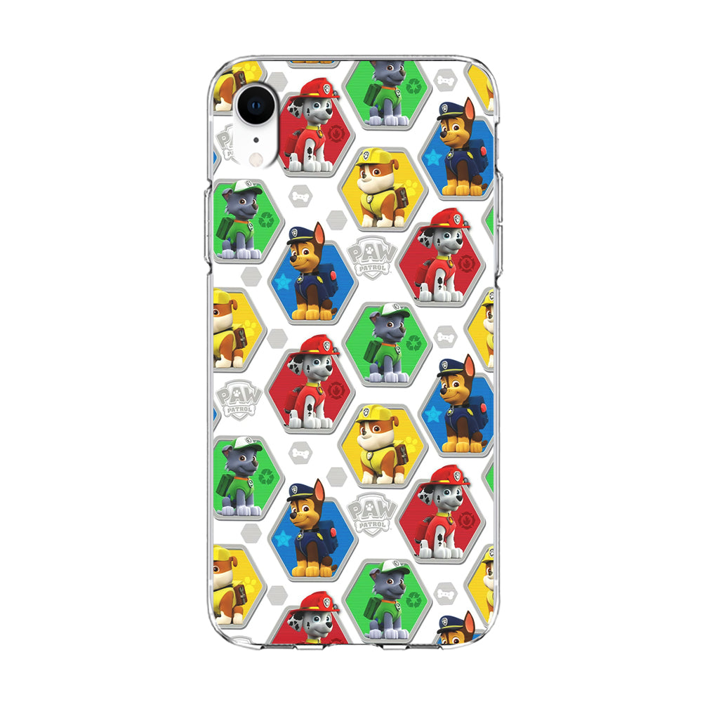 Paw Patrol Patern White iPhone XR Case-Phone Case-Clear Soft Case-Altracase