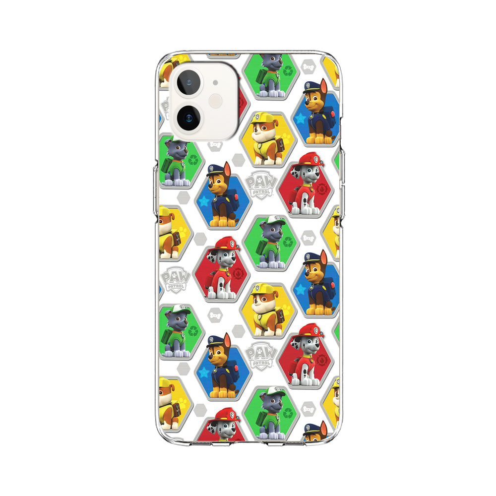 Paw Patrol Patern White iPhone 12 Case-Phone Case-Clear Soft Case-Altracase