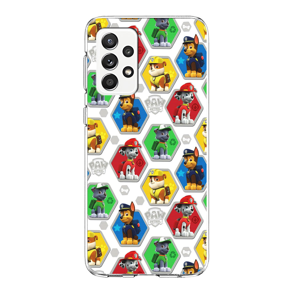 Paw Patrol Patern White Samsung Galaxy A52 Case-Phone Case-Clear Soft Case-Altracase