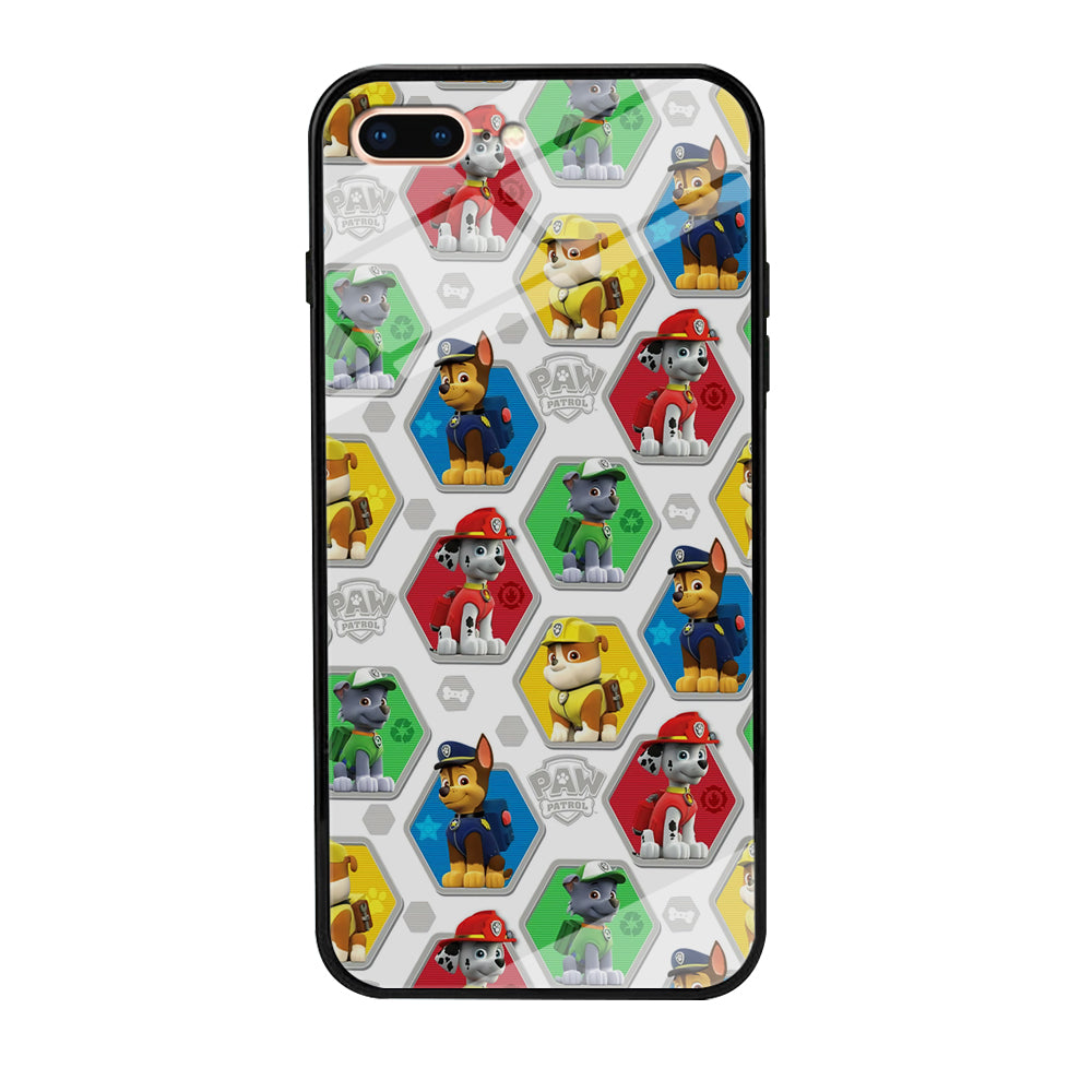 Paw Patrol Patern White iPhone 8 Plus Case-Phone Case-Tempered Glass Case-Altracase