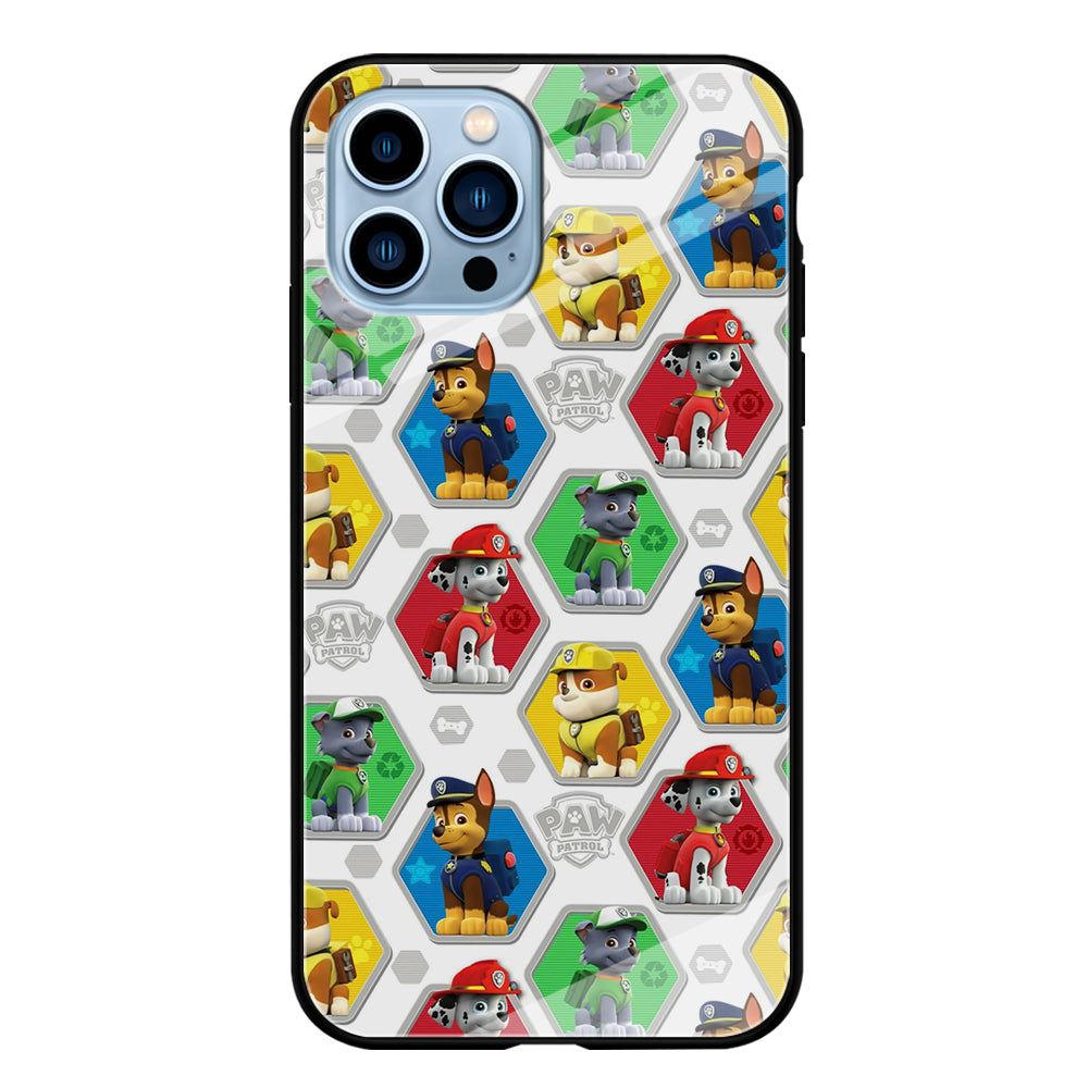Paw Patrol Patern White iPhone 14 Pro Case-Phone Case-Tempered Glass Case-Altracase