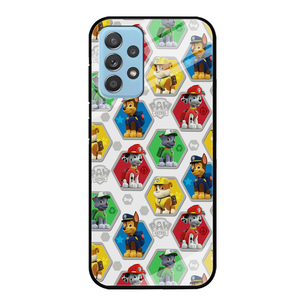 Paw Patrol Patern White Samsung Galaxy A72 Case-Phone Case-Tempered Glass Case-Altracase