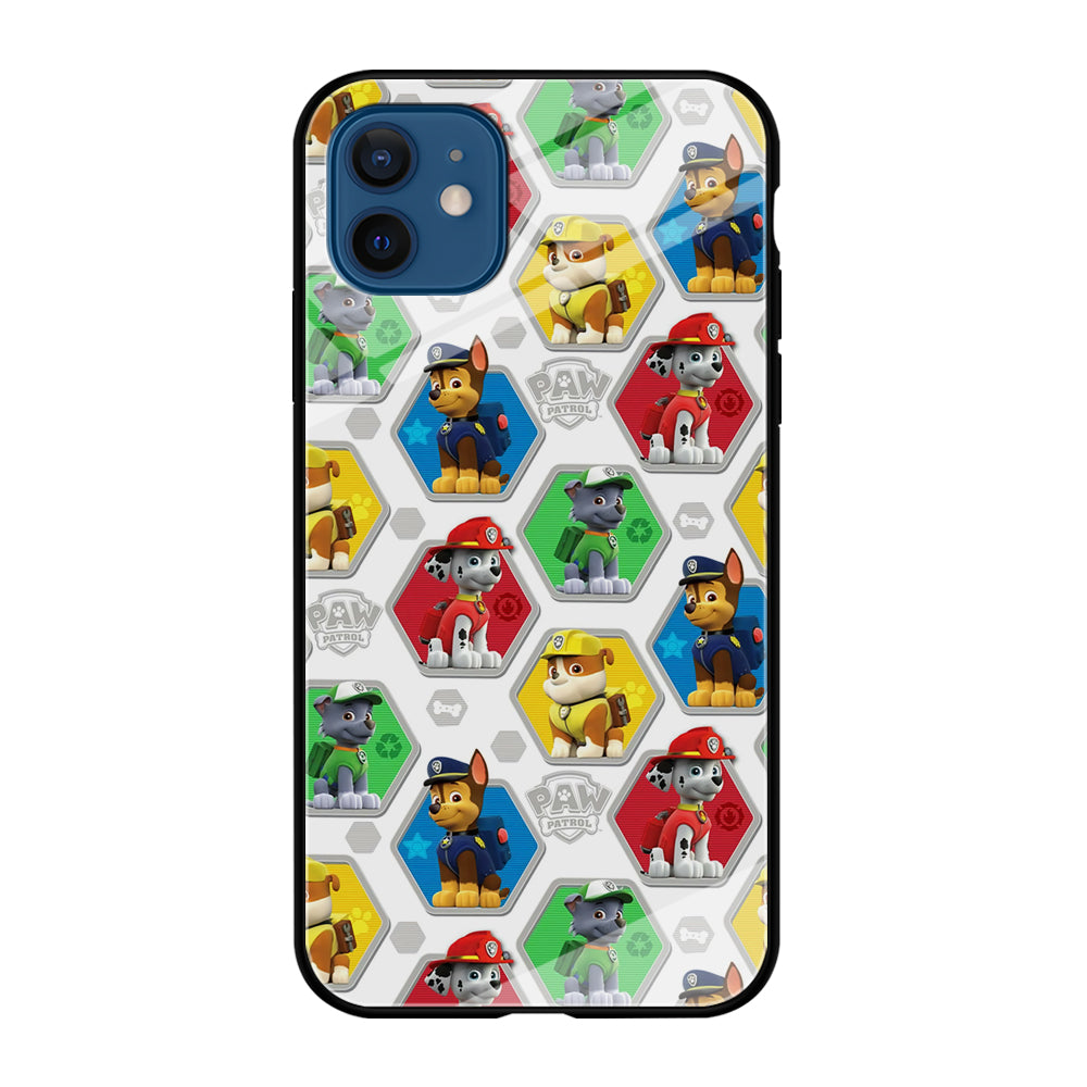 Paw Patrol Patern White iPhone 12 Case-Phone Case-Tempered Glass Case-Altracase