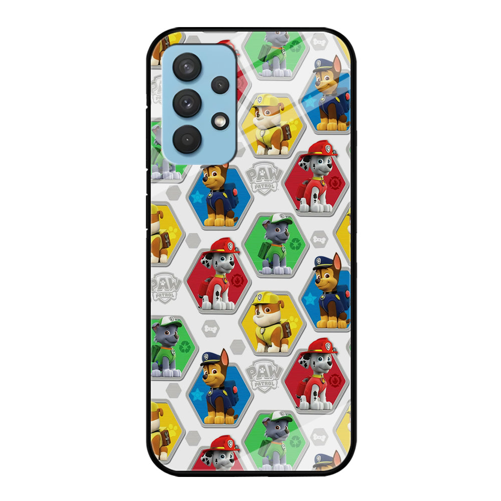 Paw Patrol Patern White Samsung Galaxy A32 Case-Phone Case-Tempered Glass Case-Altracase