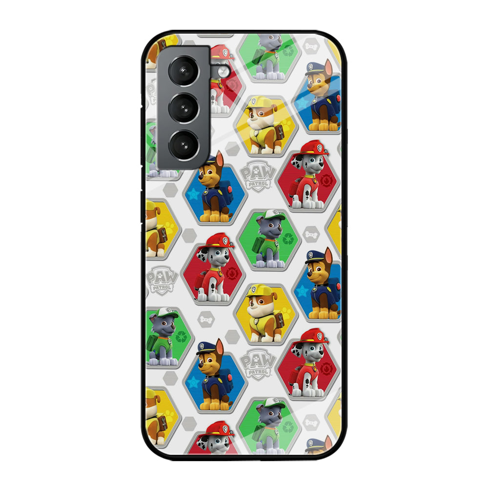 Paw Patrol Patern White Samsung Galaxy S22 Case-Phone Case-Tempered Glass Case-Altracase