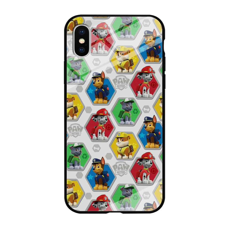 Paw Patrol Patern White iPhone Xs Case-Phone Case-Tempered Glass Case-Altracase