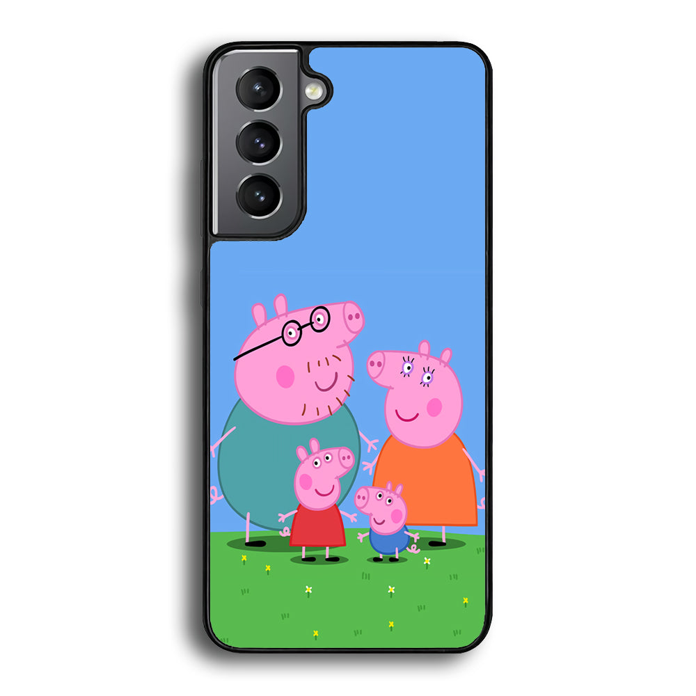 Peppa Pig Family Cartoon Samsung Galaxy S23 Case-Phone Case-Rubber Black (2D Case)-Altracase