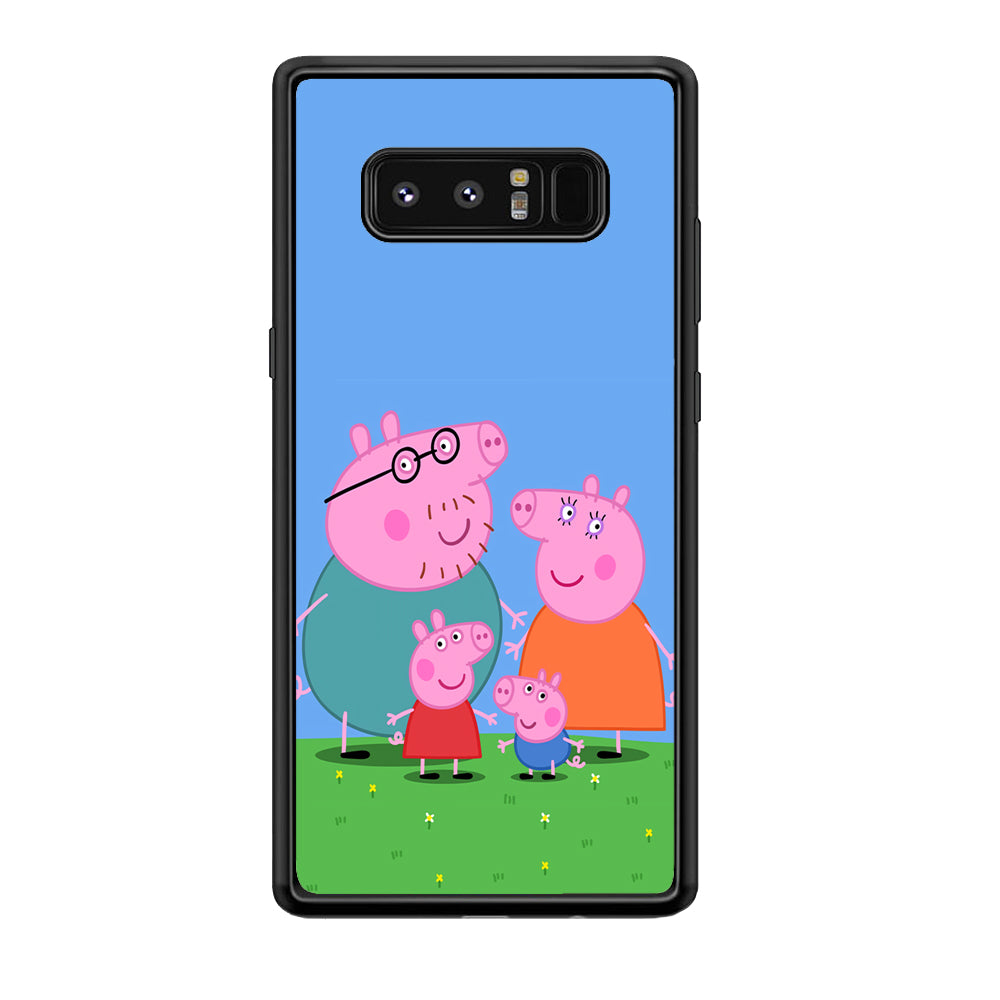 Peppa Pig Family Cartoon Samsung Galaxy Note 8 Case-Phone Case-Rubber Black (2D Case)-Altracase