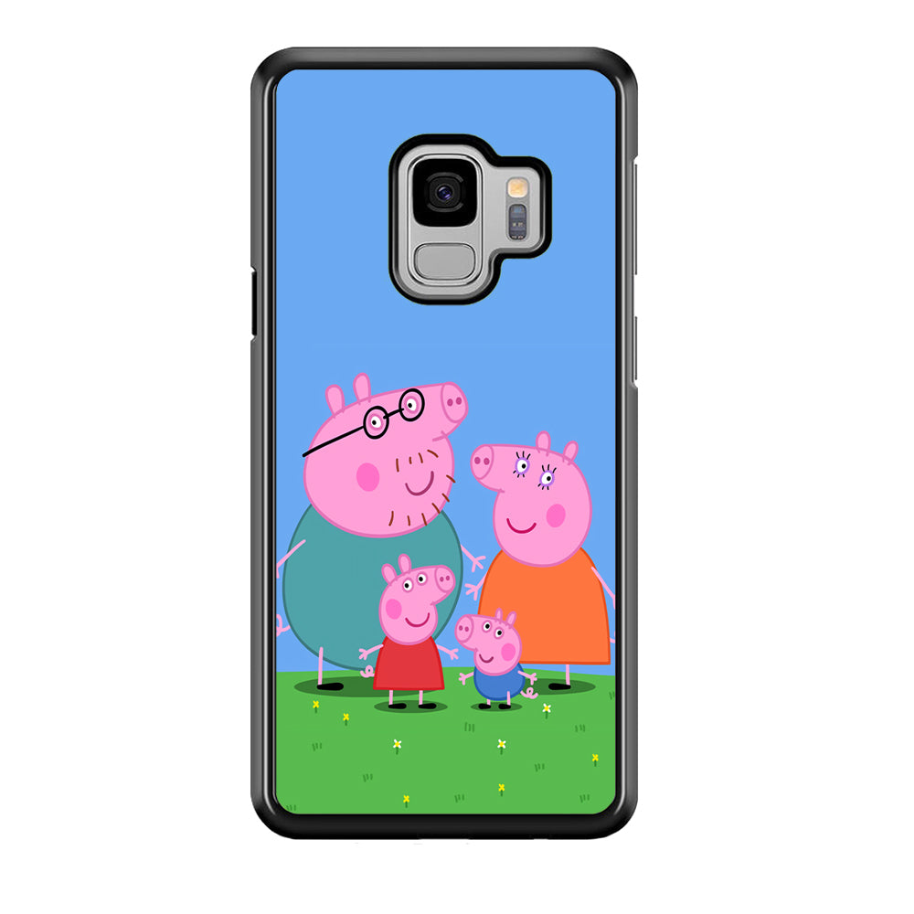 Peppa Pig Family Cartoon Samsung Galaxy S9 Case-Phone Case-Rubber Black (2D Case)-Altracase
