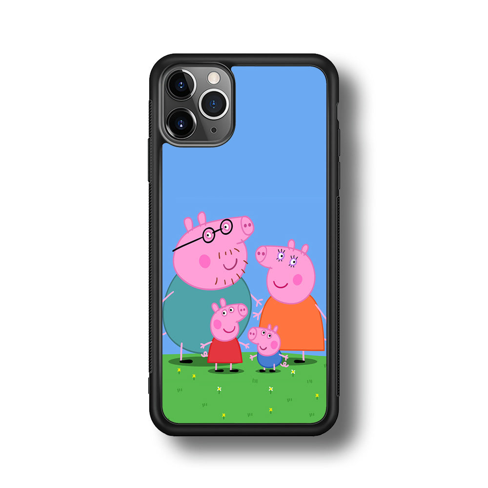 Peppa Pig Family Cartoon iPhone 11 Pro Max Case-Phone Case-Rubber Black (2D Case)-Altracase