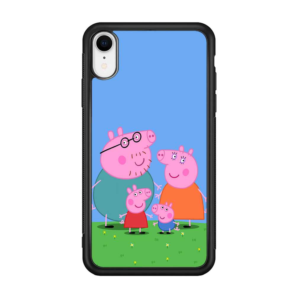 Peppa Pig Family Cartoon iPhone XR Case-Phone Case-Rubber Black (2D Case)-Altracase