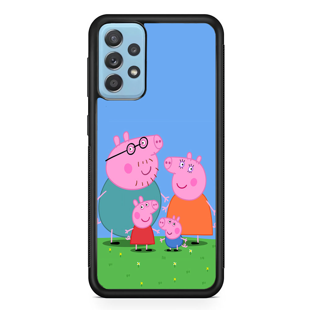 Peppa Pig Family Cartoon Samsung Galaxy A72 Case-Phone Case-Rubber Black (2D Case)-Altracase